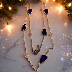 Kendra Scott Gold Filigree & Black Stone Statement Necklace